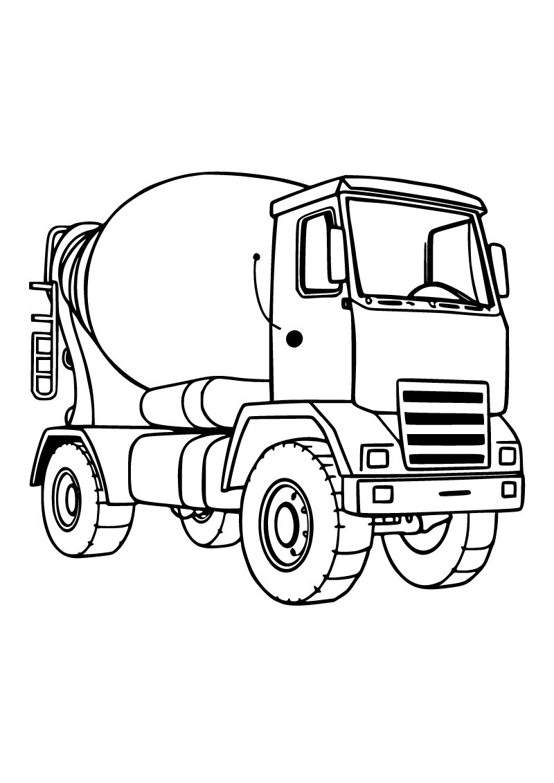 Beton mikseri boyama sayfası