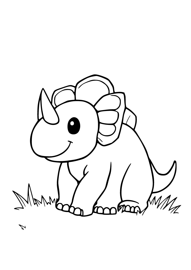 Bebek triseratops boyama sayfası