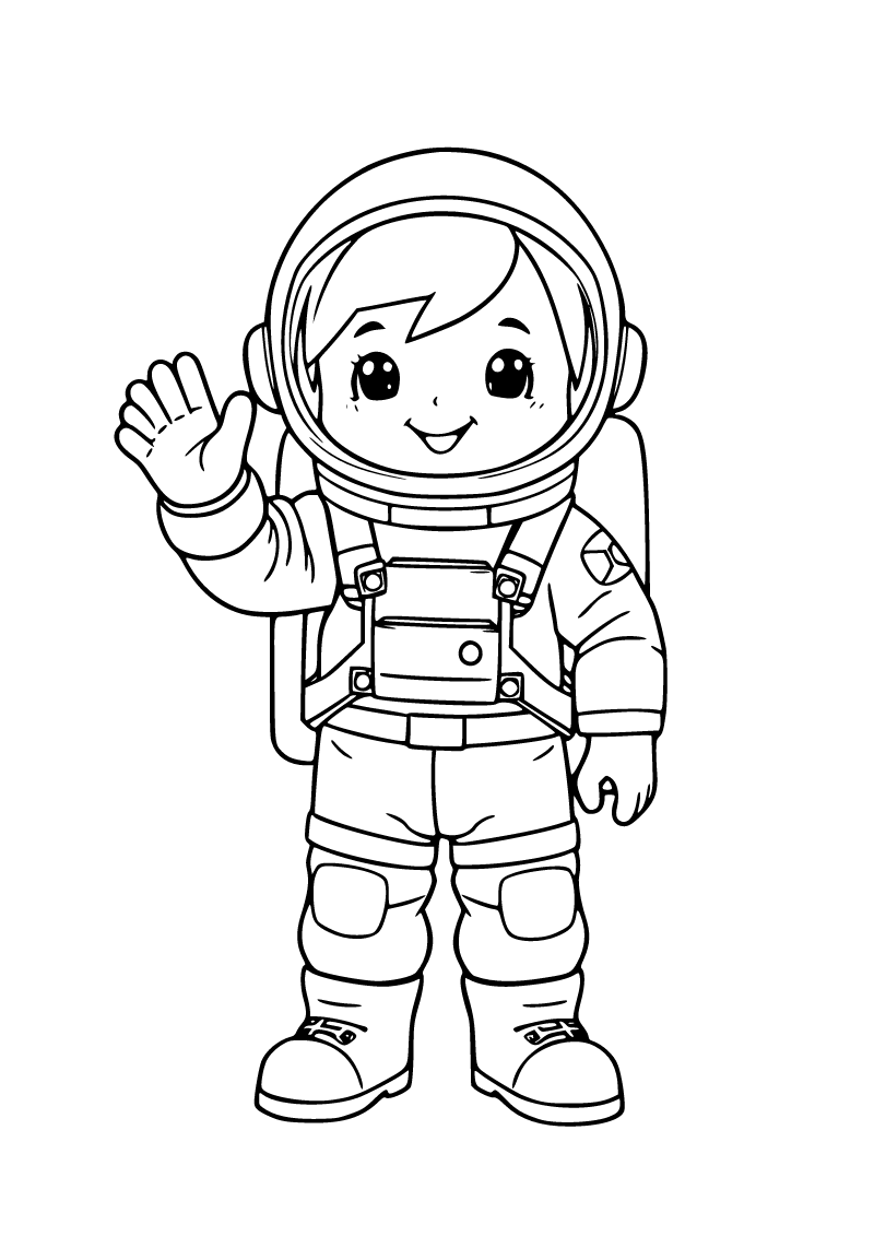Astronot boyama sayfası